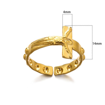 Vintage Jesus Cross Ring