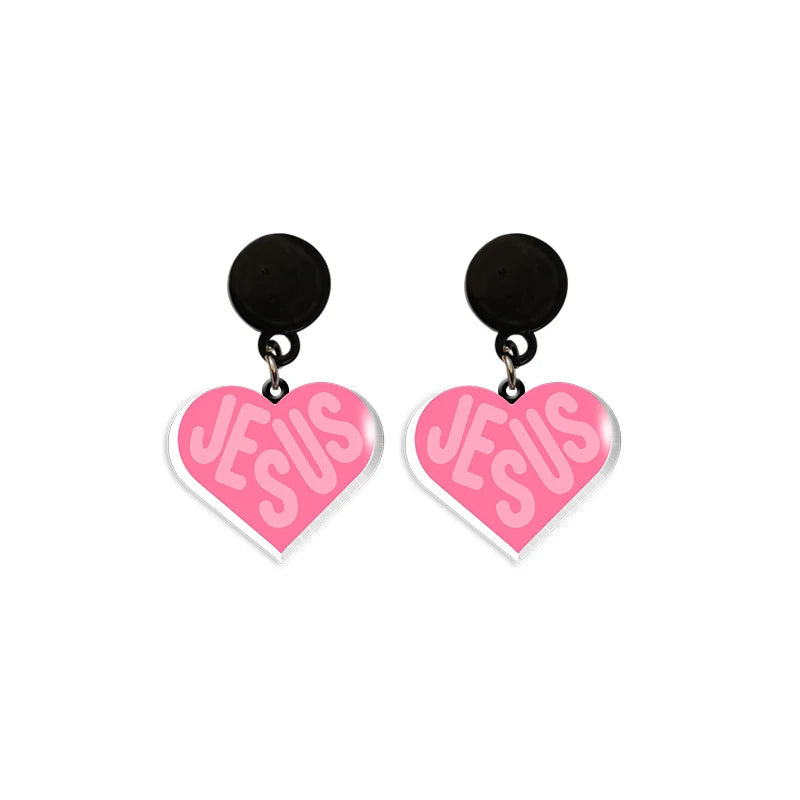 Minimalist Cross Dangle Hoop Earrings