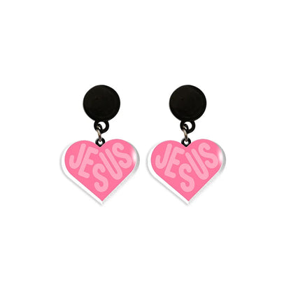 Minimalist Cross Dangle Hoop Earrings