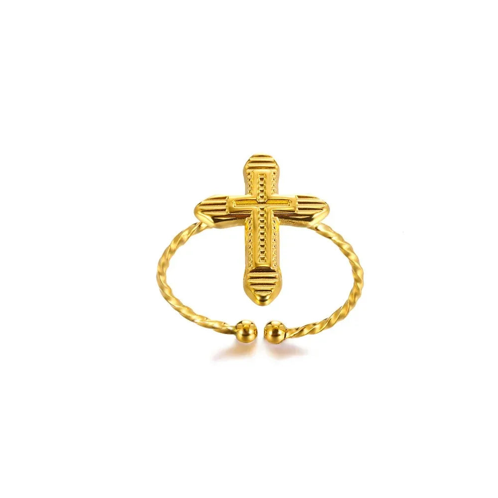 Vintage Jesus Cross Ring