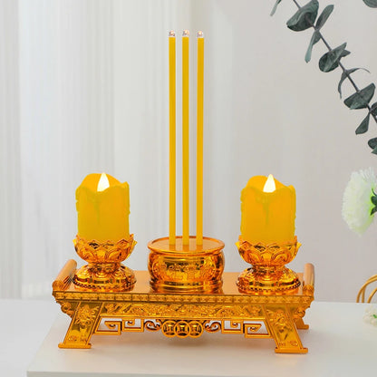 LED Taper Candle Set with Holder