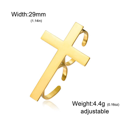 Bold Minimalist Cross Ring