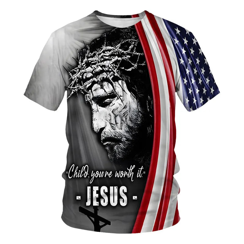 Jesus Christ 3D Printed T-Shirt for Men 