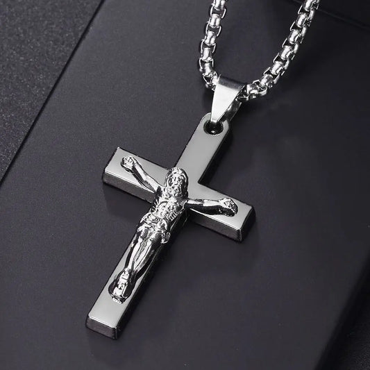 Stainless Steel Christian Cross Pendant Necklace