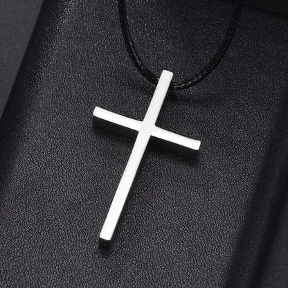 Halskette mit christlichem Kreuzanhänger aus Edelstahl