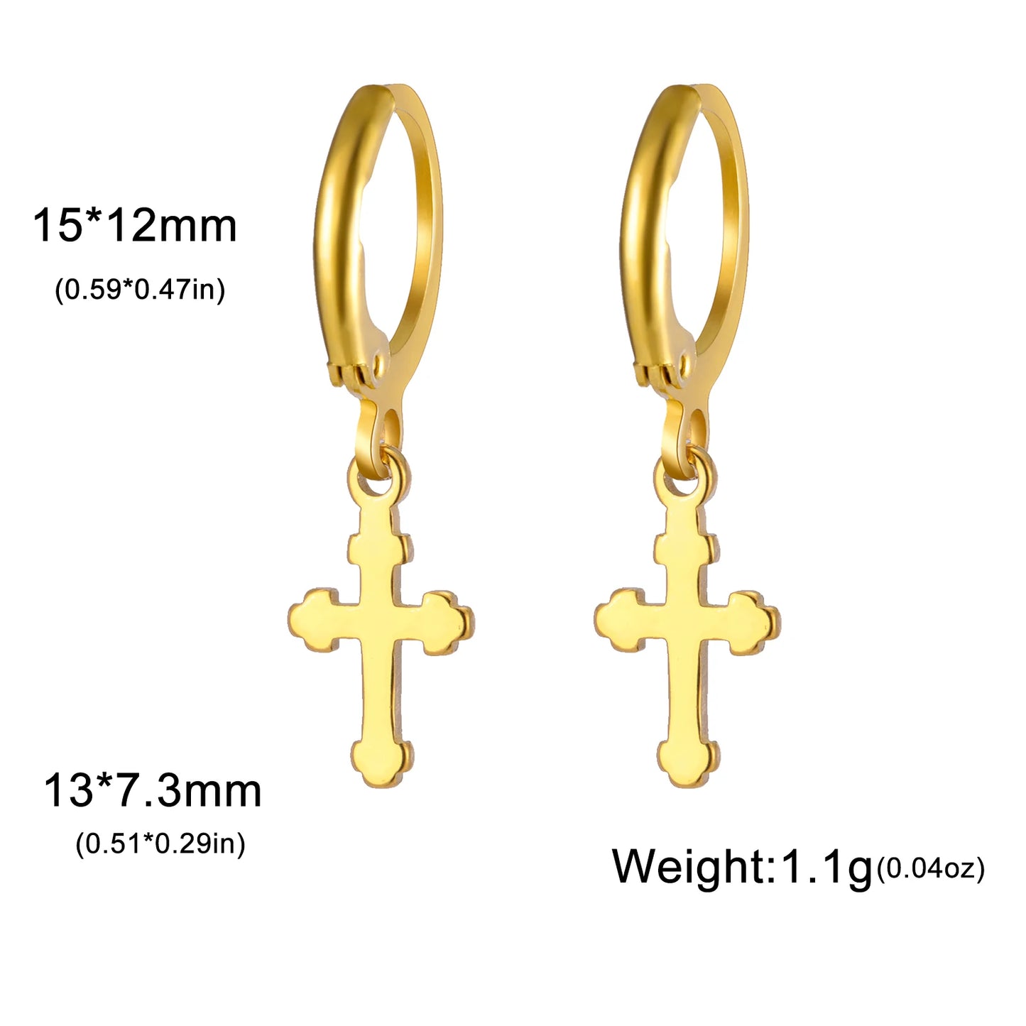 Cross Hoop Earrings