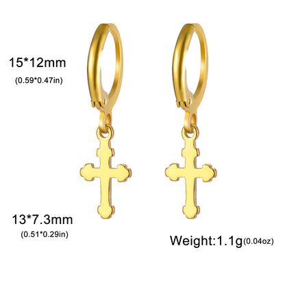 Cross Hoop Earrings