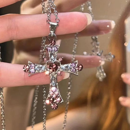 Ornate Gothic Cross Pendant Necklace