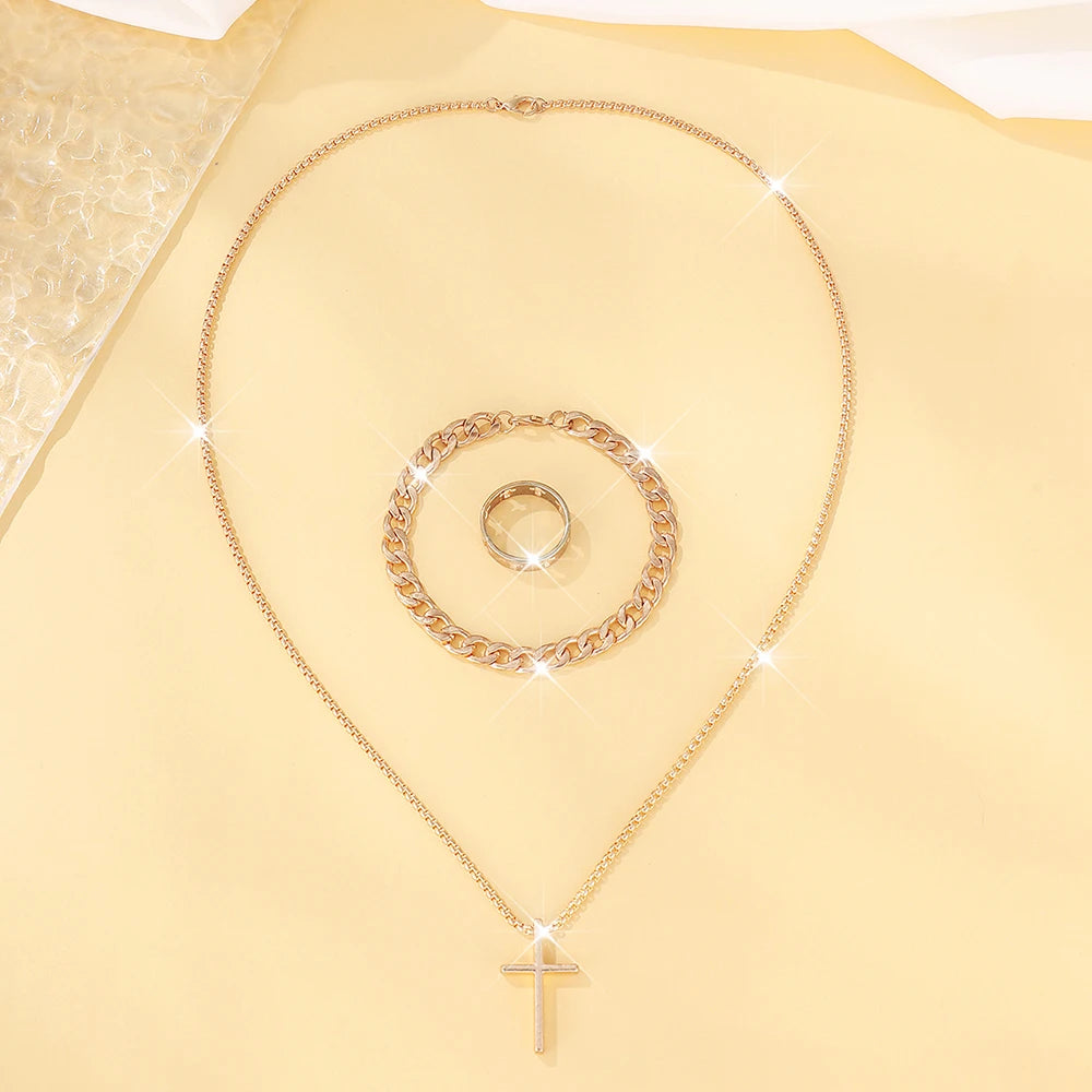 Men's Cross Jewelry Set Collection