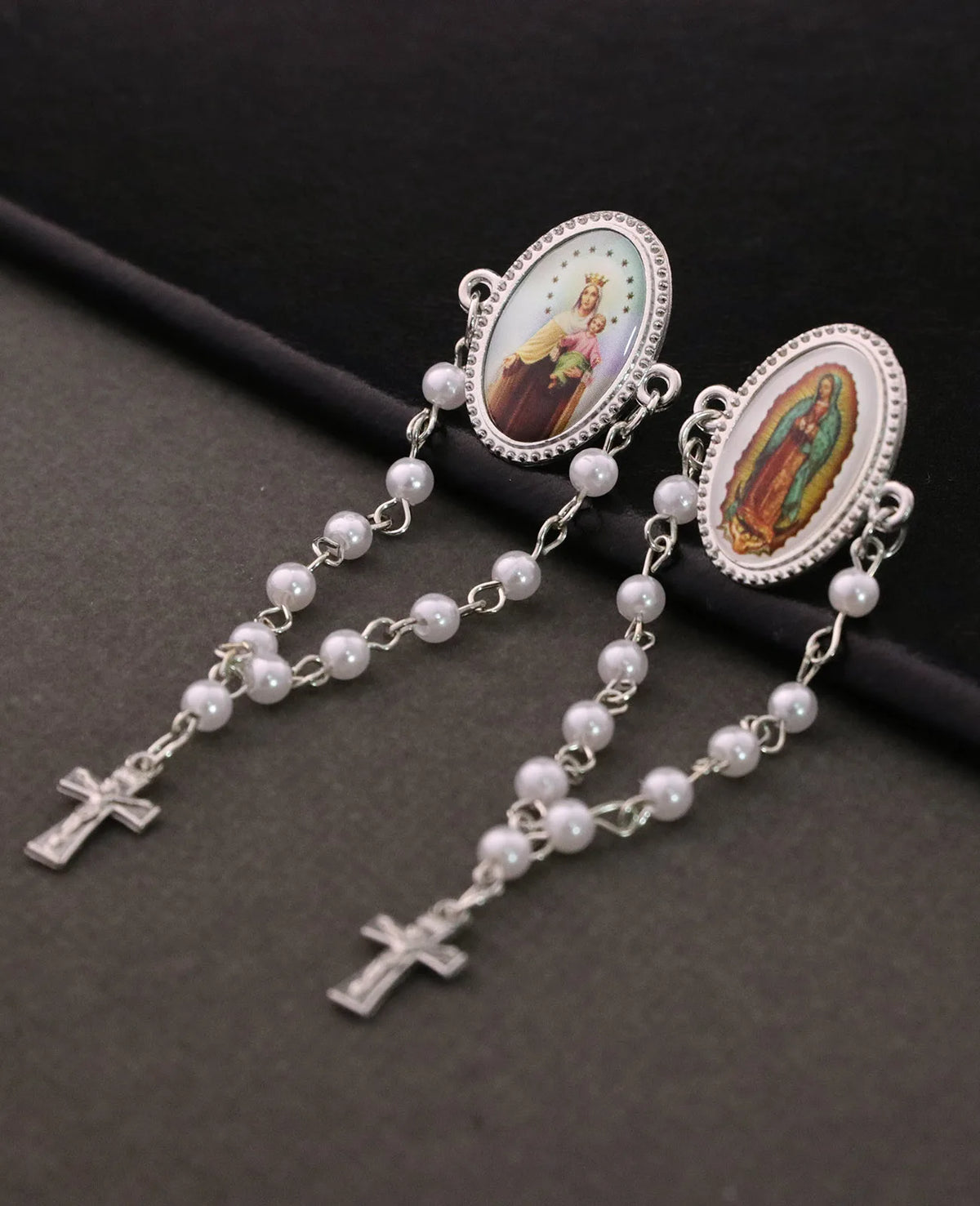 Broches religiosos inspirados en el rosario, set de 5