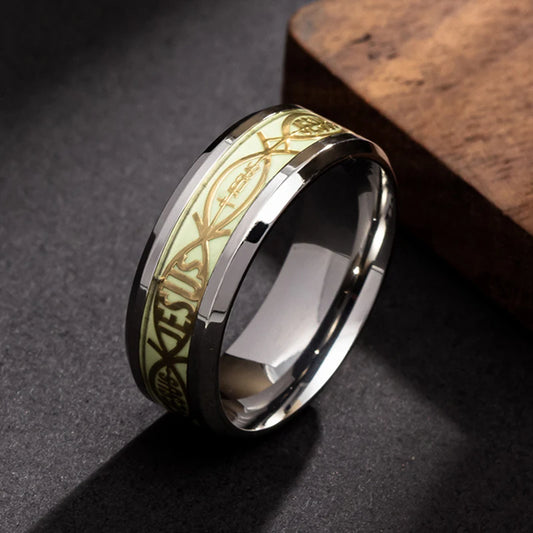 Glow-in-the-Dark Jesus Ichthus Ring