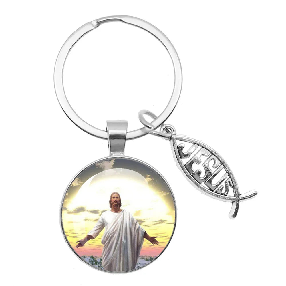 Jesus Medallion Keyring