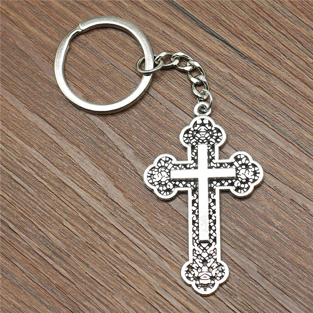 Christian Cross Medallion Keyring