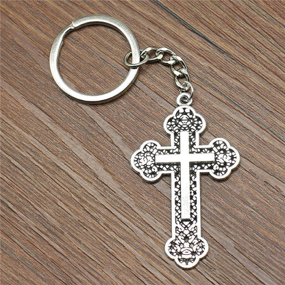 Christian Cross Medallion Keyring