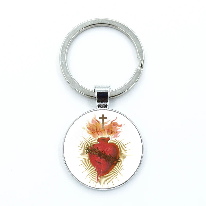 Sacred Hearts Medallion Keyring