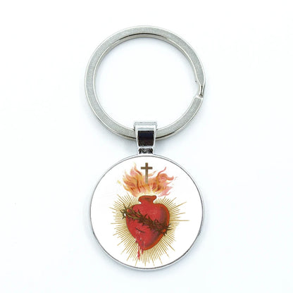 Sacred Hearts Medallion Keyring