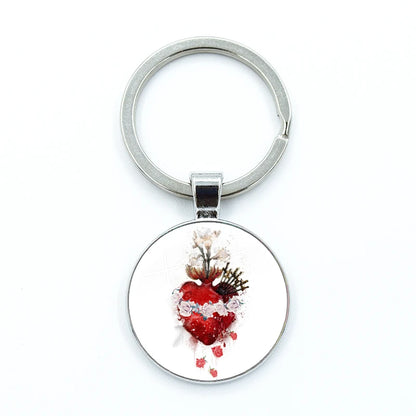 Sacred Hearts Medallion Keyring