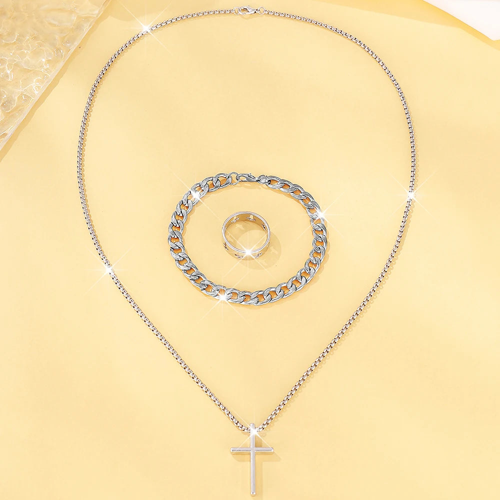 Men's Cross Jewelry Set Collection