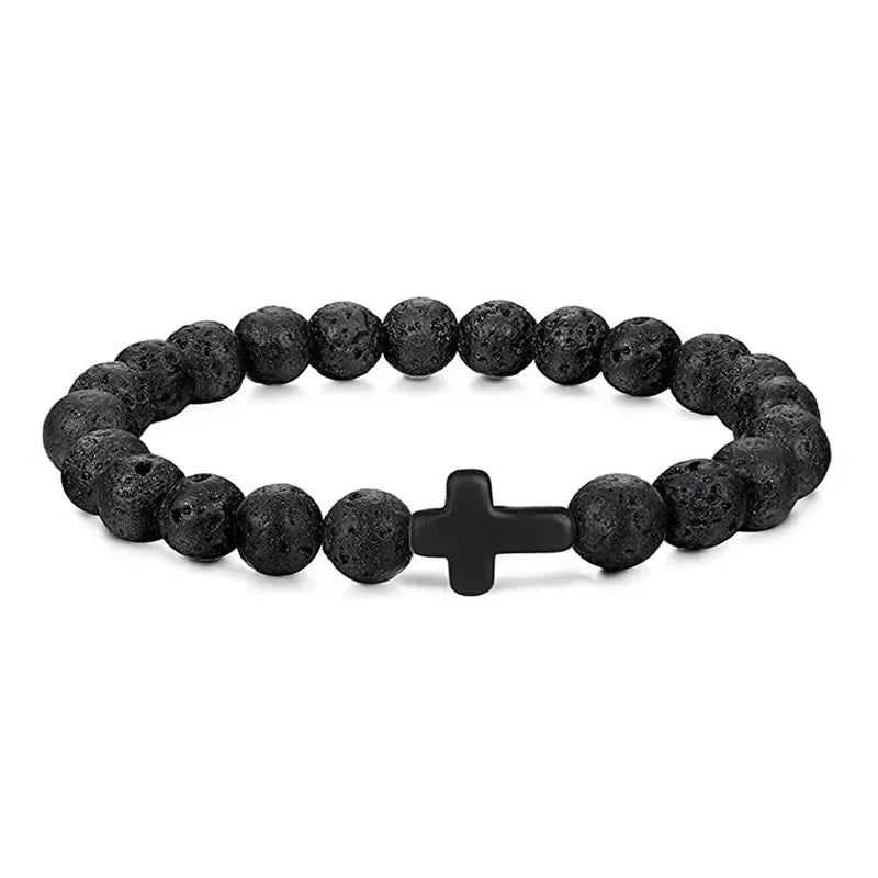 Prayer Men Natural Wood Cross Bracelets 