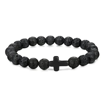 Prayer Men Natural Wood Cross Bracelets 