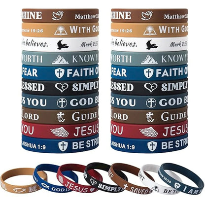 Armbänder mit Bibelversen – Christliches Silikon-Set mit 10 Teilen