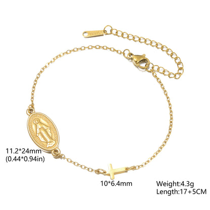 Miraculous Medal & Cross Bracelet