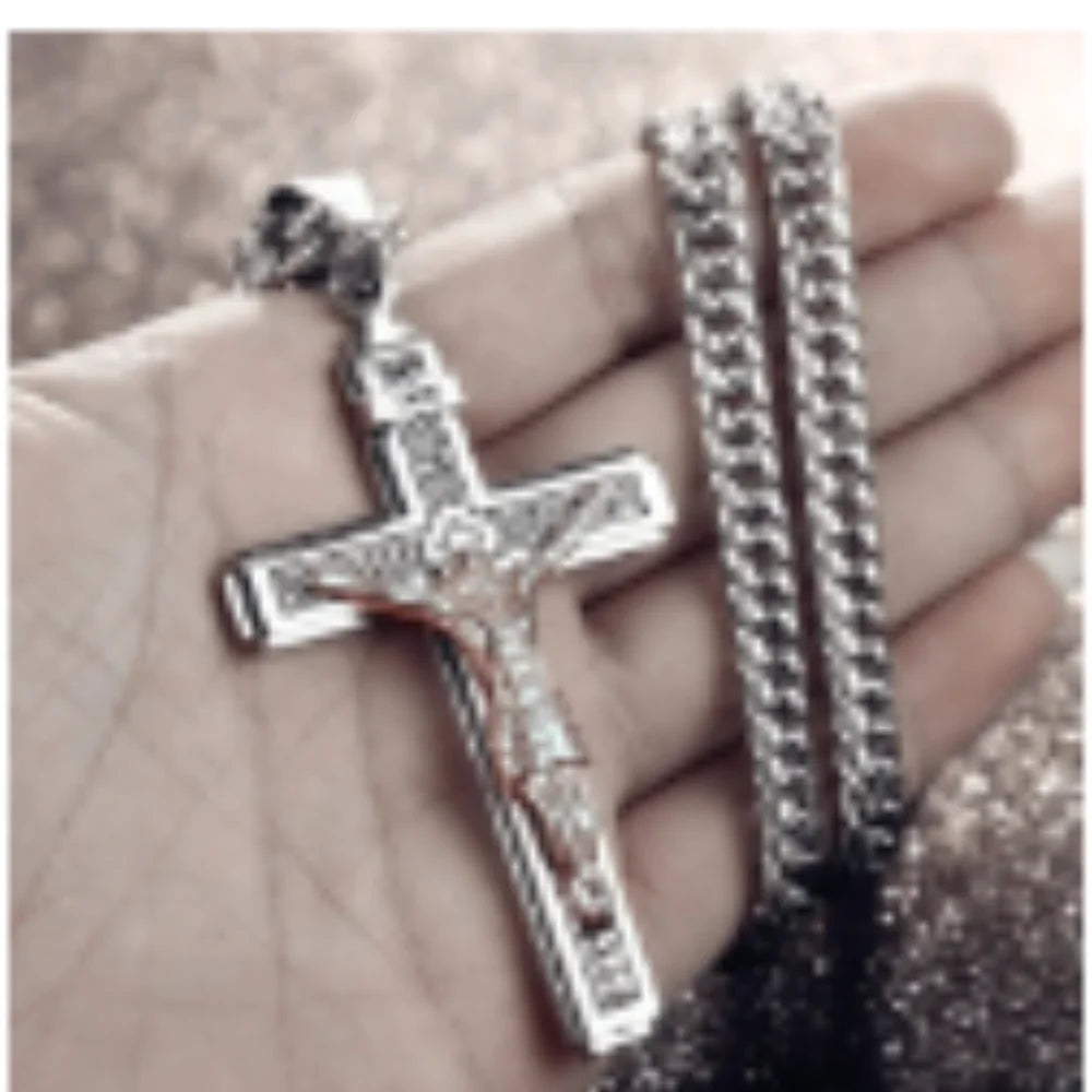 Jesus Crucifix Necklace – 60 cm Christian Pendant