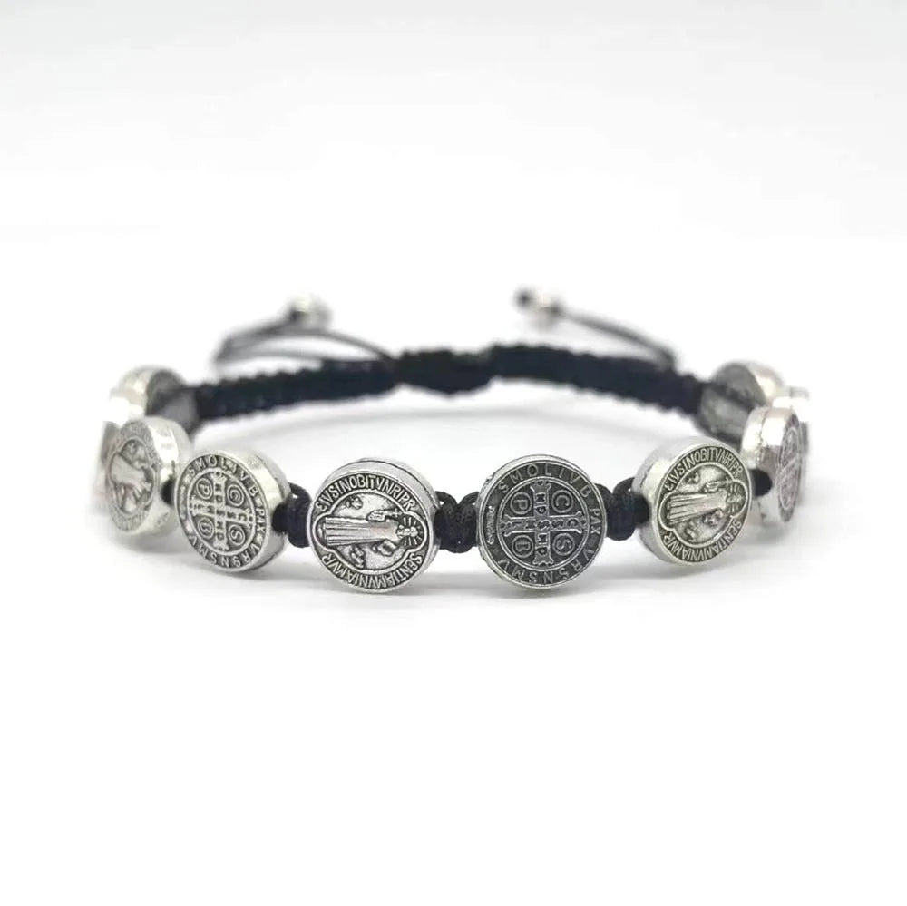 Catholic Virgin Mary Jesus Leather Bracelet
