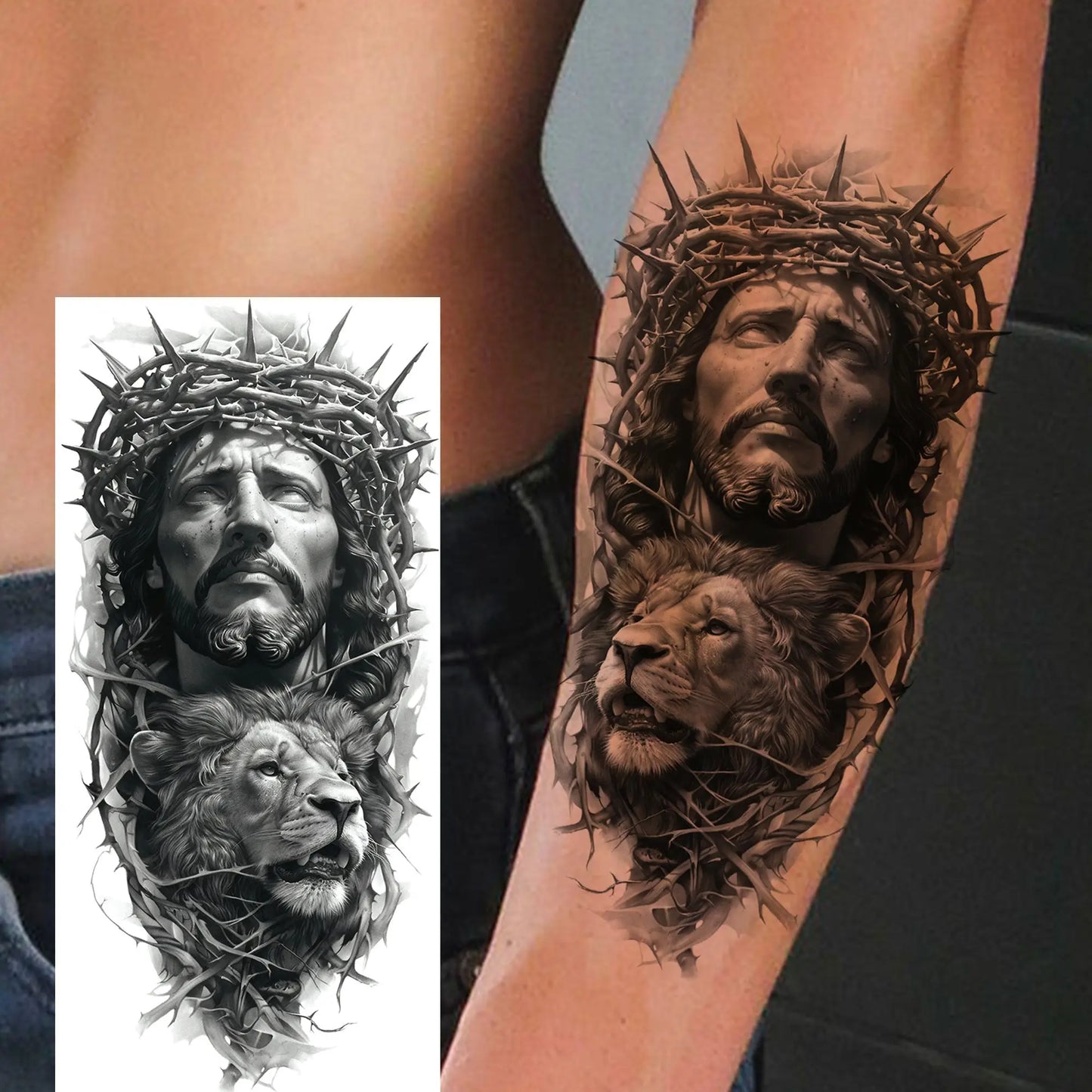 Jesus Fake Tattoo Sleeve Sticker 