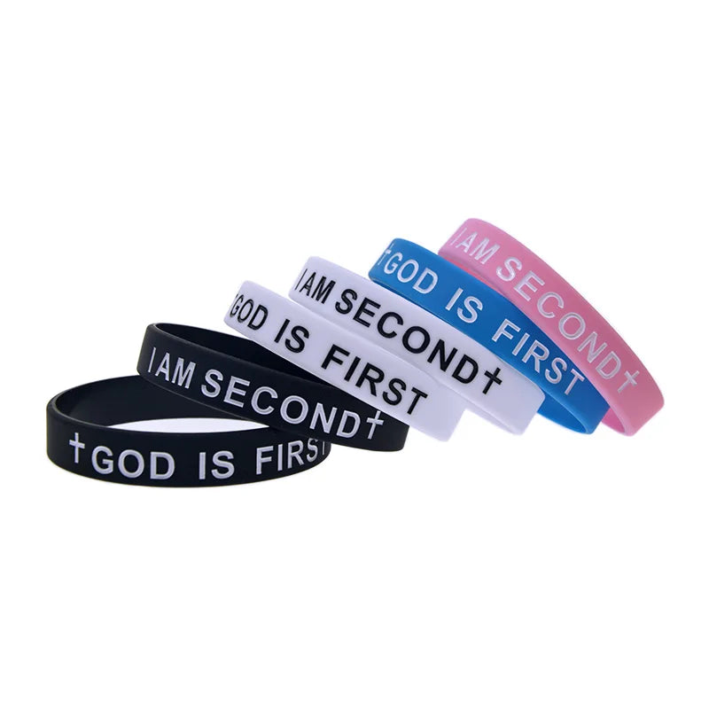 God is First Silicone Wristbands