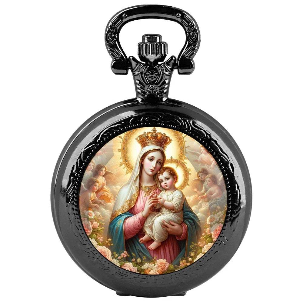 Virgin Mary and Child Pocket Watch