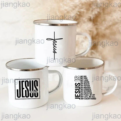 Jesus Enamel Mugs