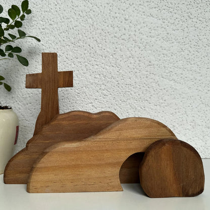 Wooden Resurrection Scene Decor