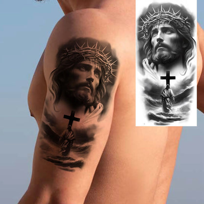 Jesus Fake Tattoo Sleeve Sticker 