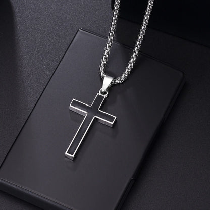 Halskette mit christlichem Kreuzanhänger aus Edelstahl