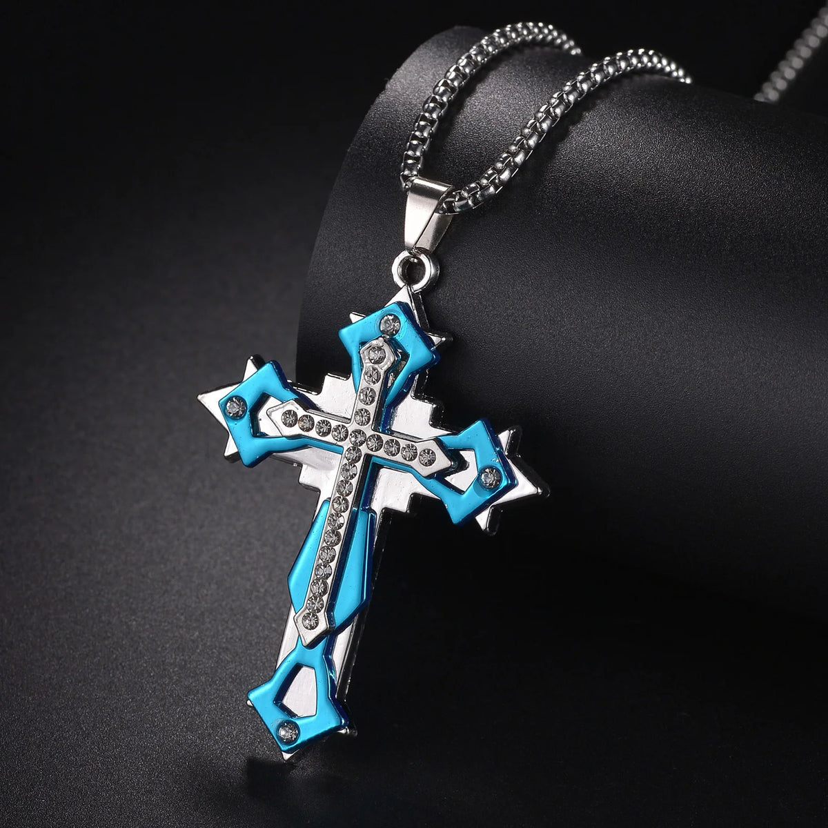 Halskette mit christlichem Kreuzanhänger aus Edelstahl