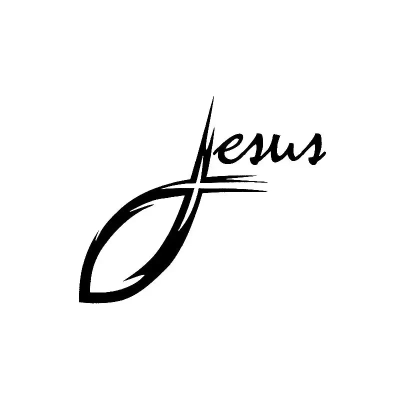 Jesus Curva Cruz Adesivos Peixe