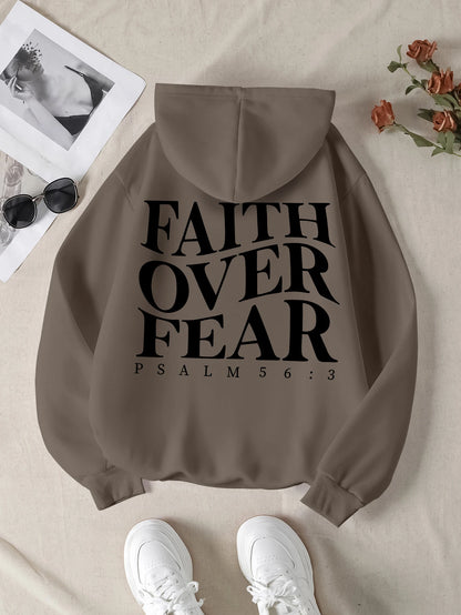 Faith Over Fear Hoodie - Christian Fleece Pullover