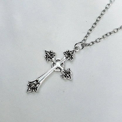 Ornate Gothic Cross Pendant Necklace