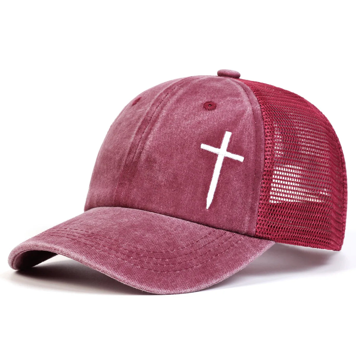Distressed Cross Trucker Cap