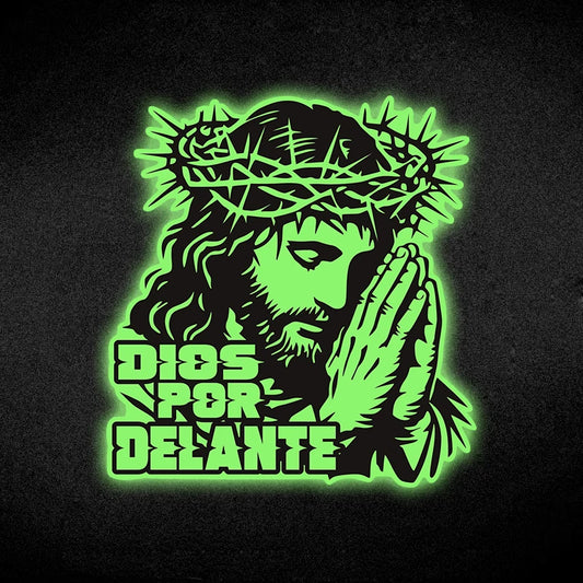Dios Neon Glow Cross Decal