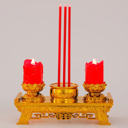 LED Taper Candle Set with Holder