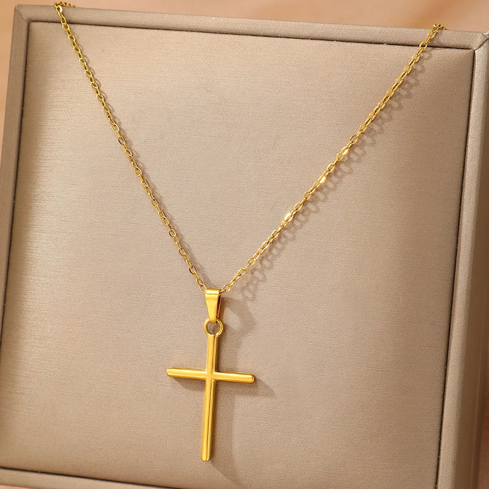 Christian Stainless Steel Cross Jewelry Set