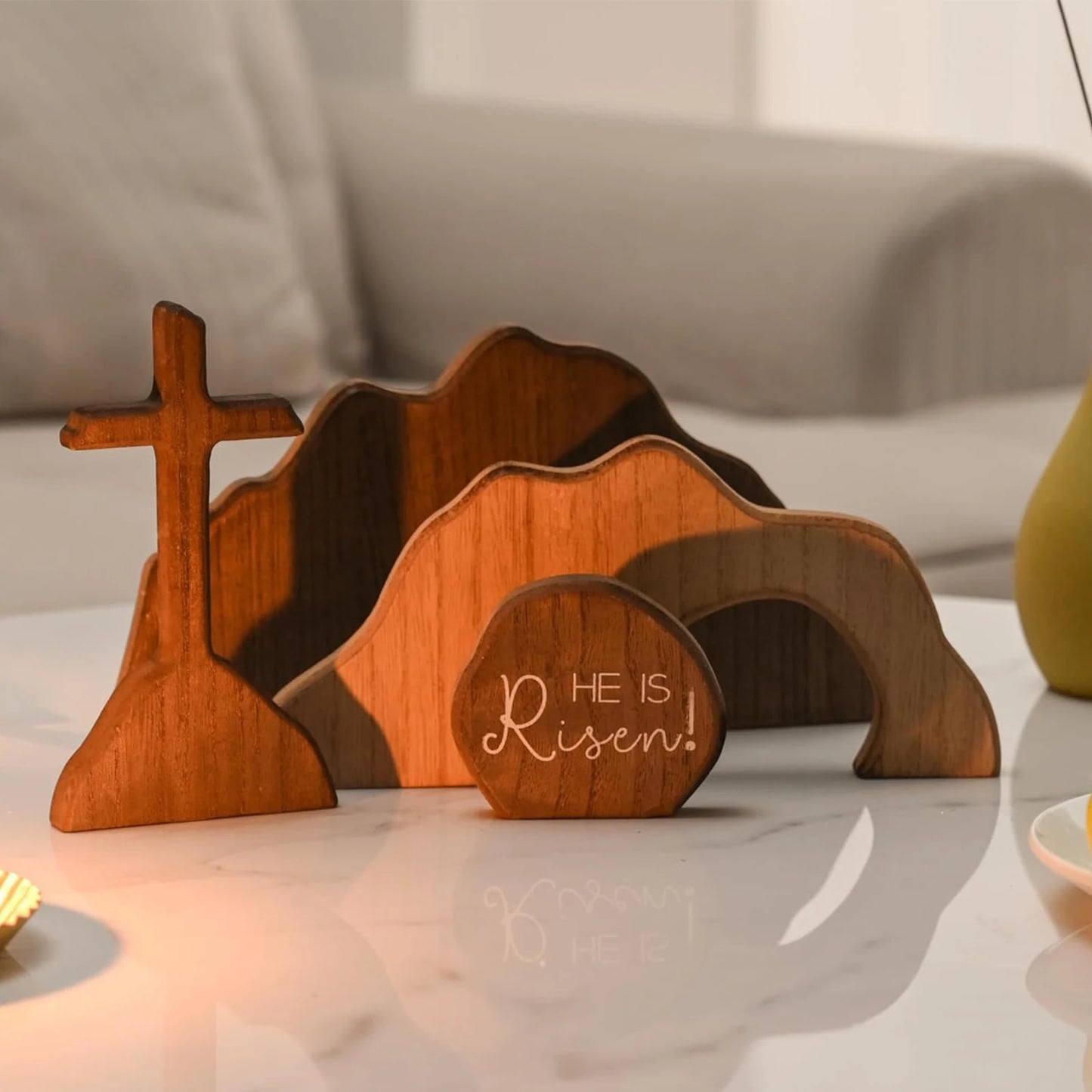 Wooden Resurrection Scene Decor