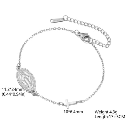 Miraculous Medal & Cross Bracelet