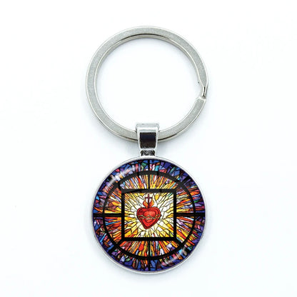 Sacred Hearts Medallion Keyring