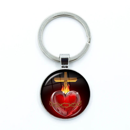 Sacred Hearts Medallion Keyring