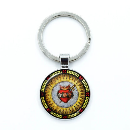 Sacred Hearts Medallion Keyring