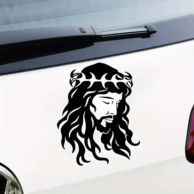 Adesivo de carro com rosto de Jesus
