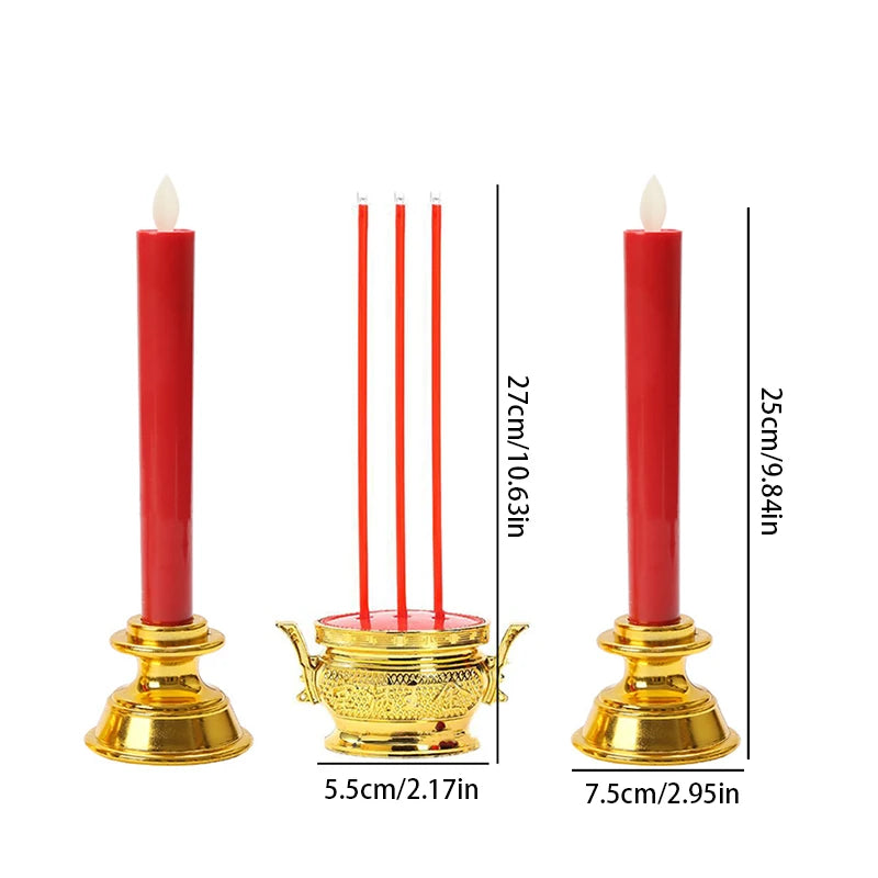 LED Taper Candle Set with Holder